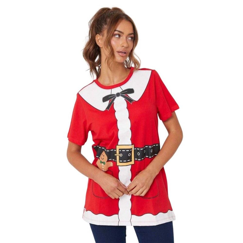 Be You Womens/Ladies Mrs Claus T-Shirt / Red